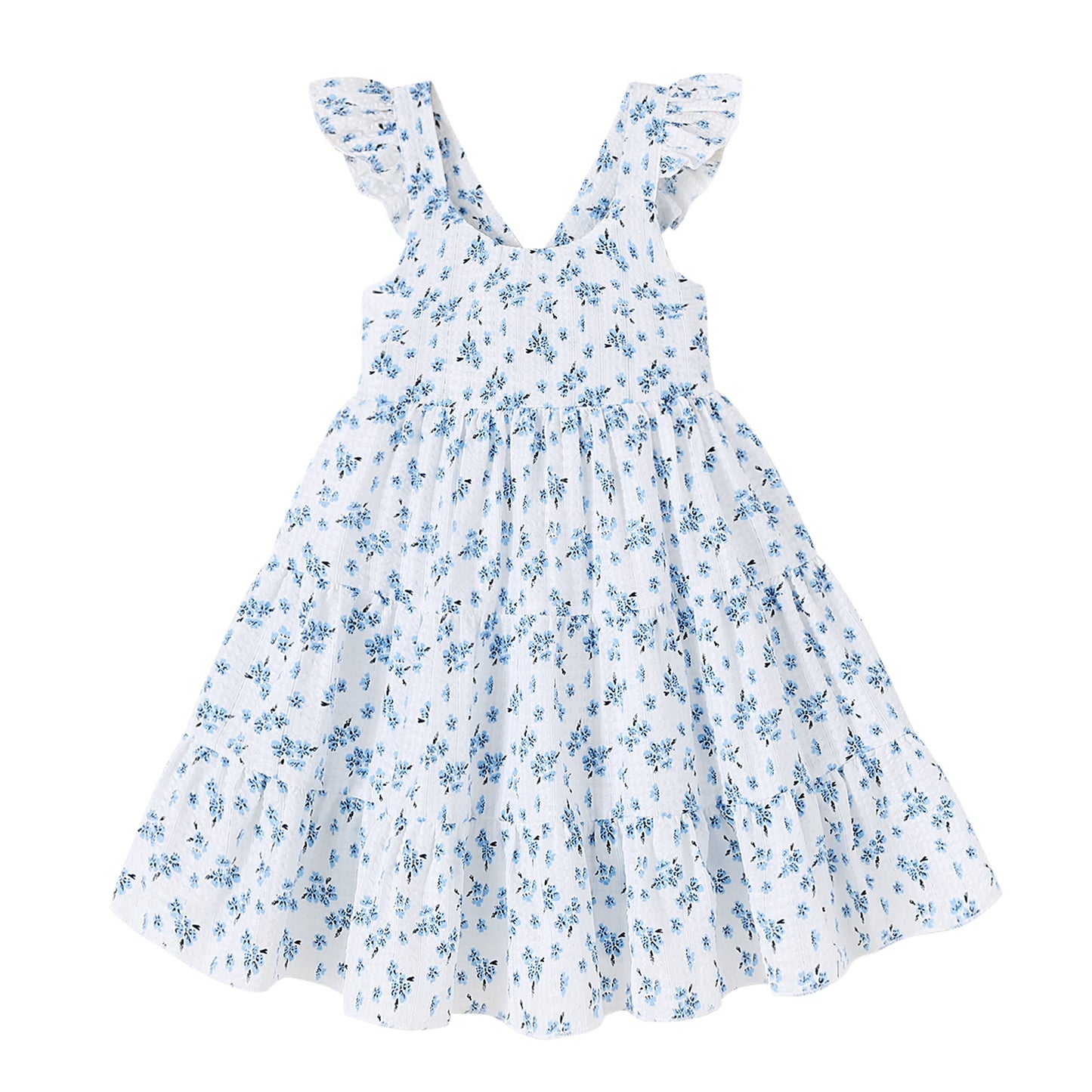 Younger Tree Baby Girls Summer Sleeveless Dress Kid Princess Flower Beach Butterfly Sundress12-18 Months