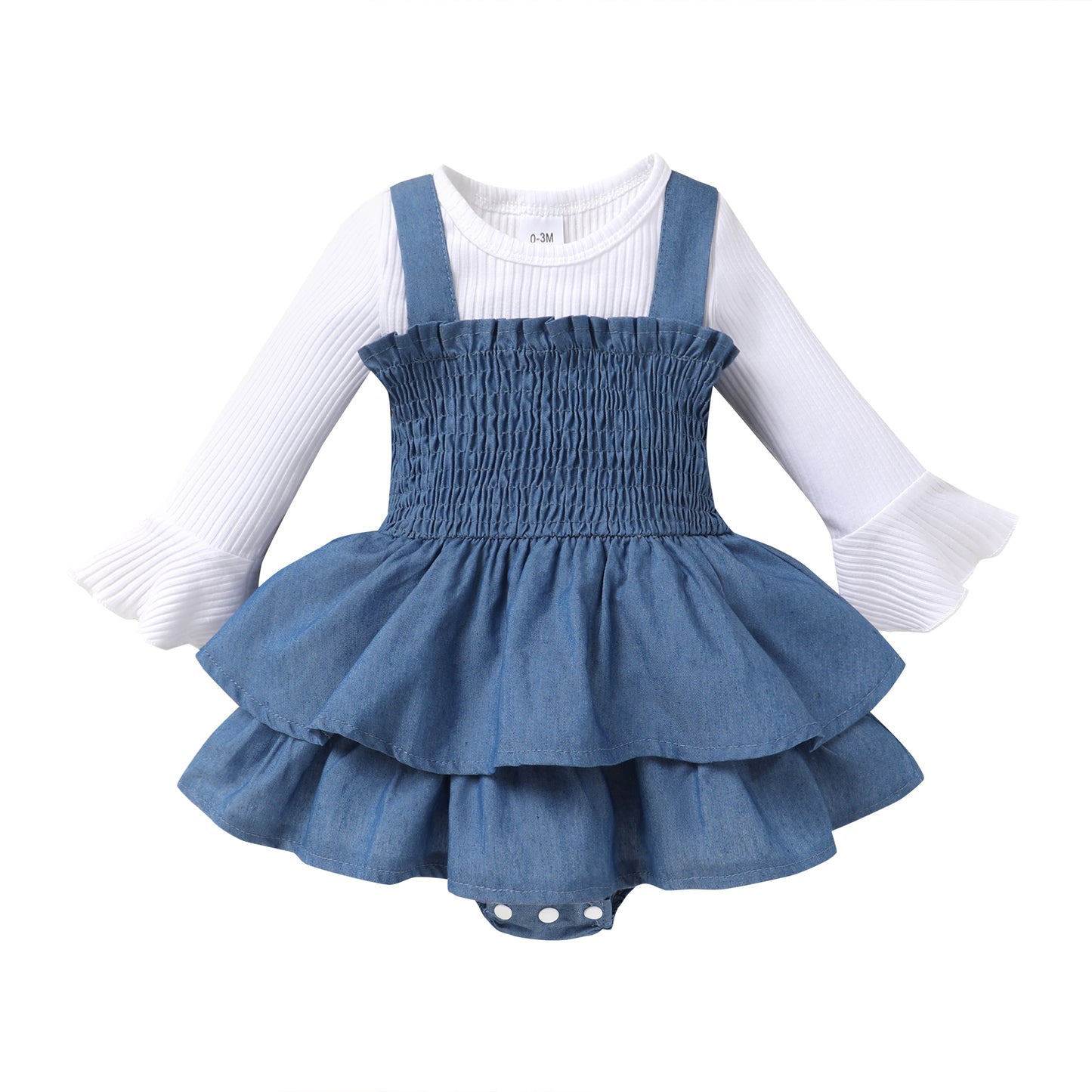 Younger Tree Newborn Baby Girl Romper Long Sleeve Corduroy Overall Dress Infant Skirt Clothes Sets
