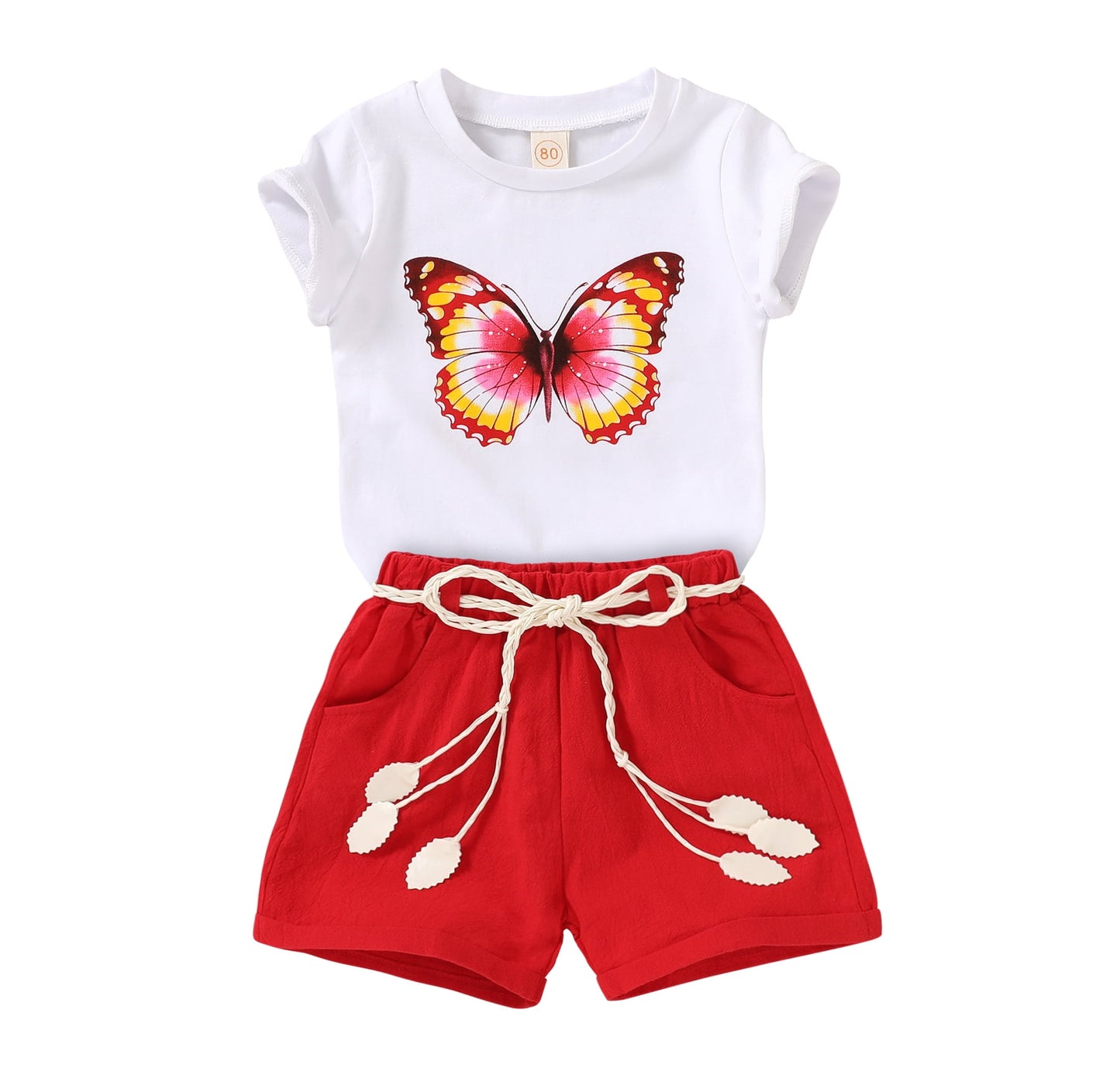 Younger Tree Toddler Baby Girl Summer Clothes Set Short Sleeve T-Shirt Shorts 2pcs Outfits