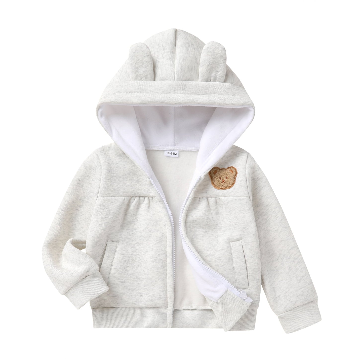 Younger Tree Baby Girl Hoodie Clothes Fall Winter Long Sleeve Zip Fleece Jacket Coat with Pocket