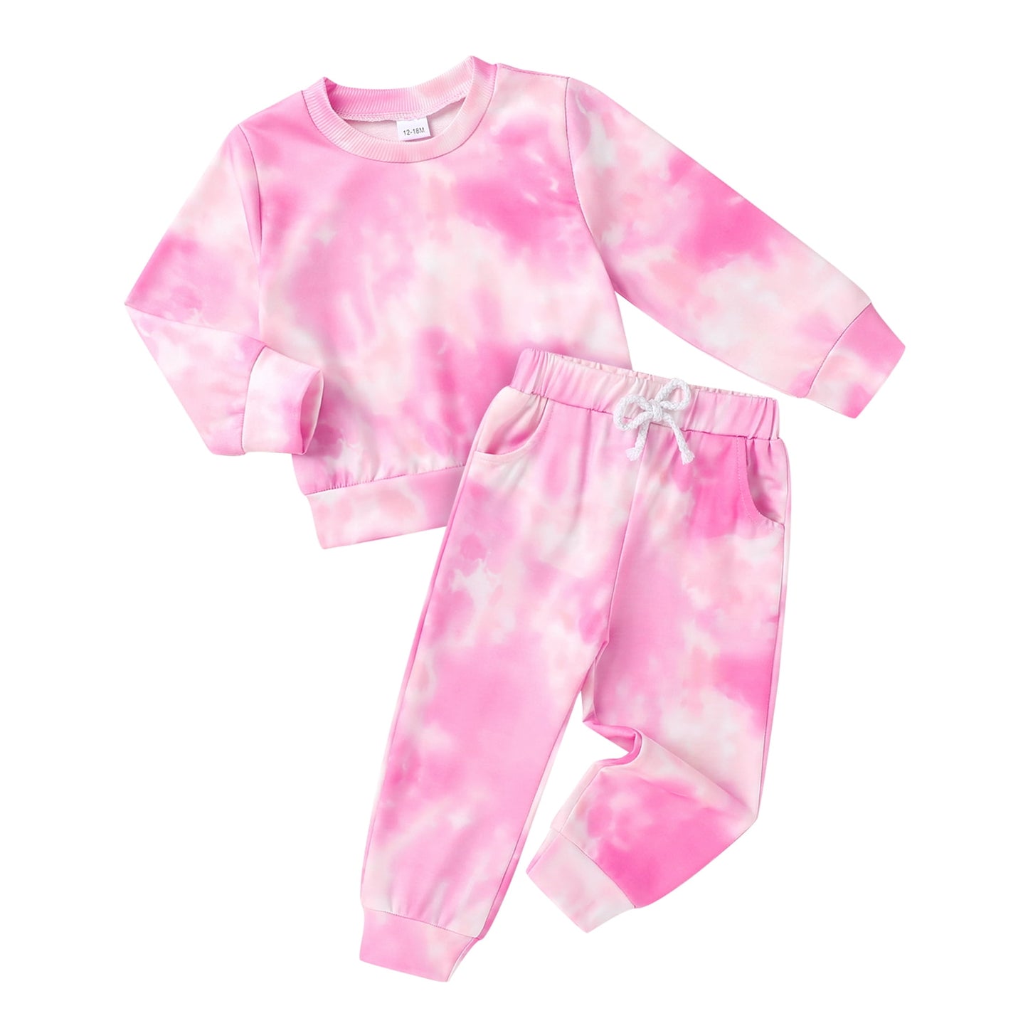 Younger Tree Toddler Baby Girl Sweatshirt Set Kid Fall Long Sleeve Tie Dye Clothes Outfits