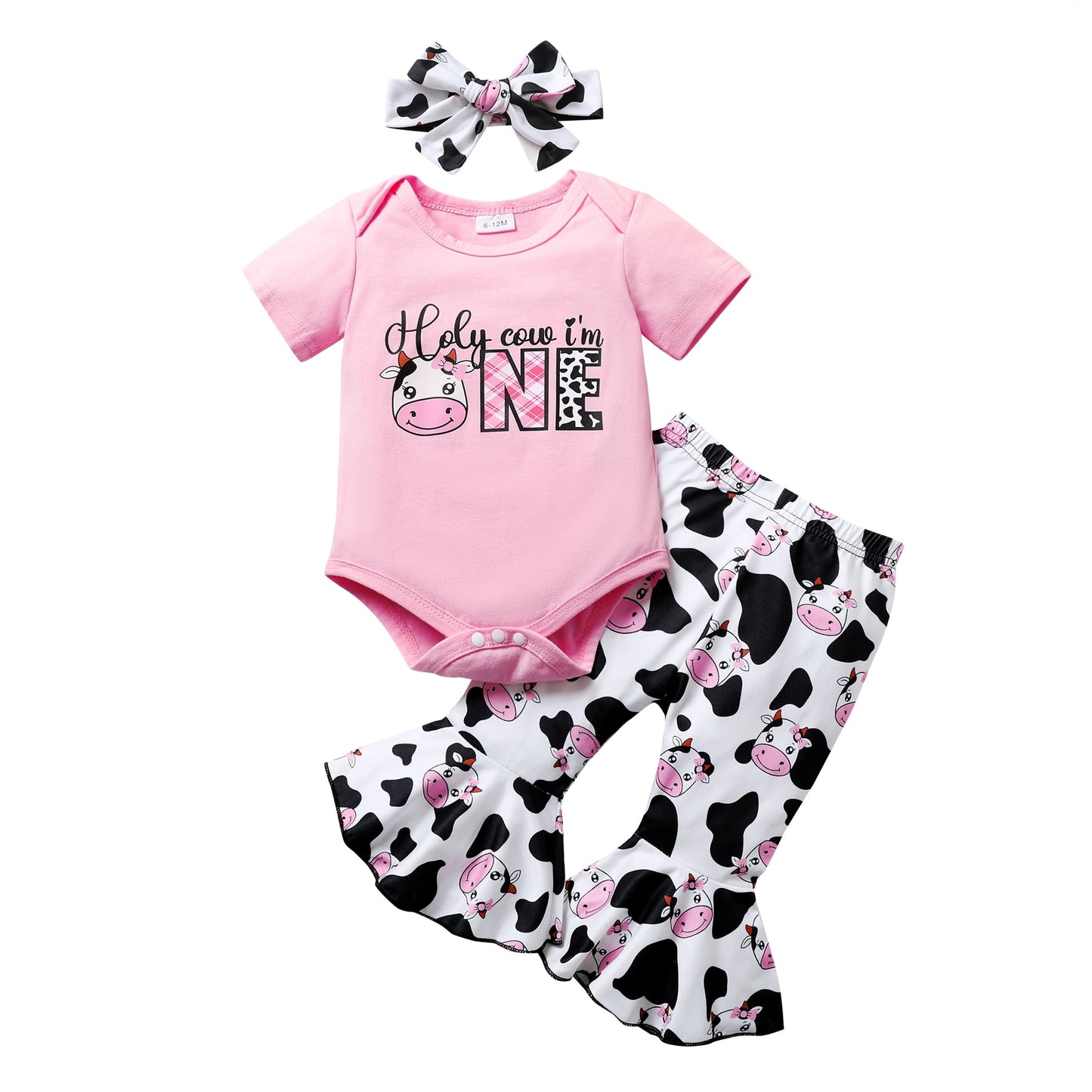 Younger Tre Baby Girl 1st Birthday Outfits My first Birthday Romper Flared Pants Birthday Clothes6-12 Months