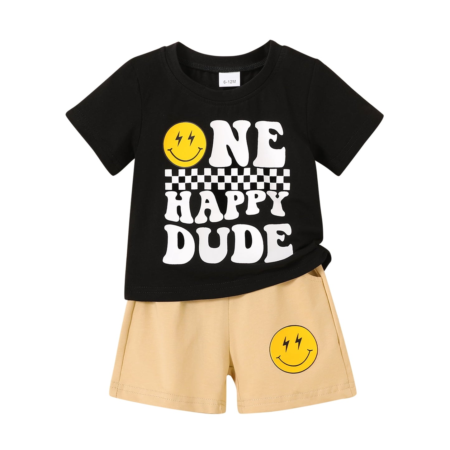 Younger Tree Baby Boy Summer Clothes Short Sleeve Smile Short Sets 1st Birthday GiftsBoy3-6 Months