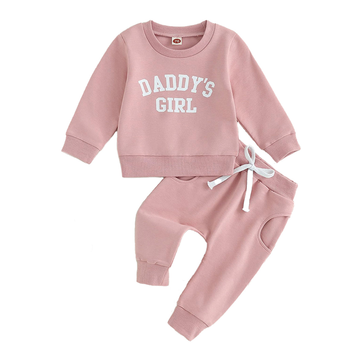 Happy Town Toddler Girl Fall Outfits Long Sleeve Letter Top and Long Pants Set Toddler Sweatsuits