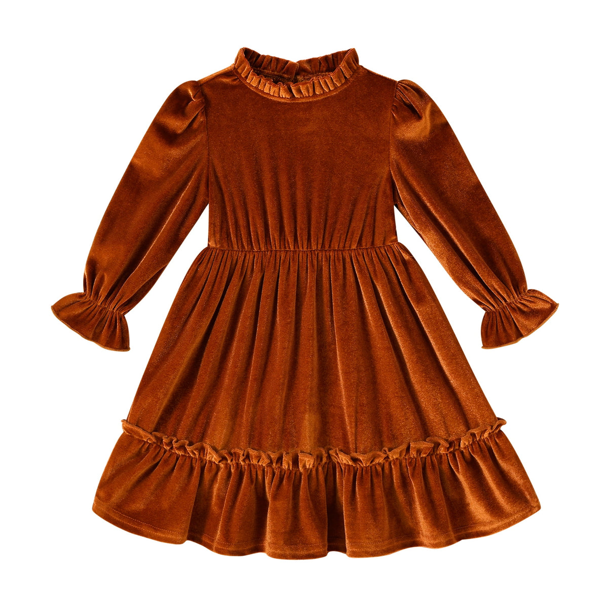 Tiny Cutey Toddler Baby Girls Winter Dress Long Sleeve Velvet Vintage Dresses