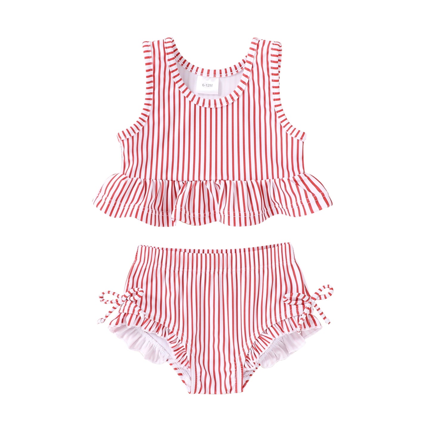 Tiny Cutey Toddler Girl Swimsuit Baby Summer Sleeveless Two-Piece Suit Beach Bikini Swimwear