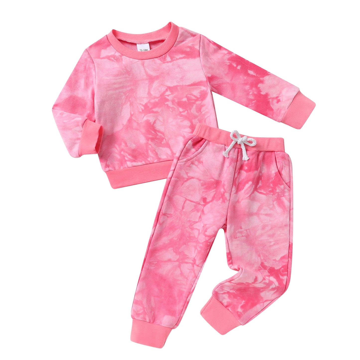 Younger Tree Toddler Baby Girl Sweatshirt Set Kid Fall Long Sleeve Tie Dye Clothes Outfits