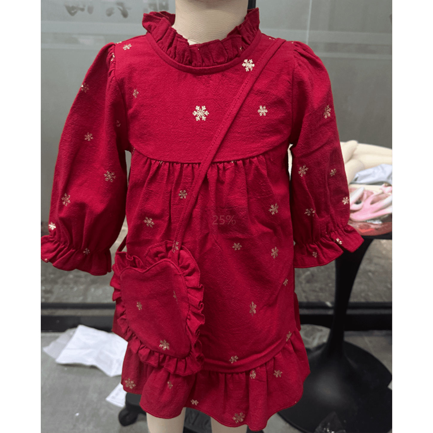 Younger Tree Toddler Girls Dresses Kid Fall Winter Long Sleeve Crew Neck Dresss Clothes with Bag