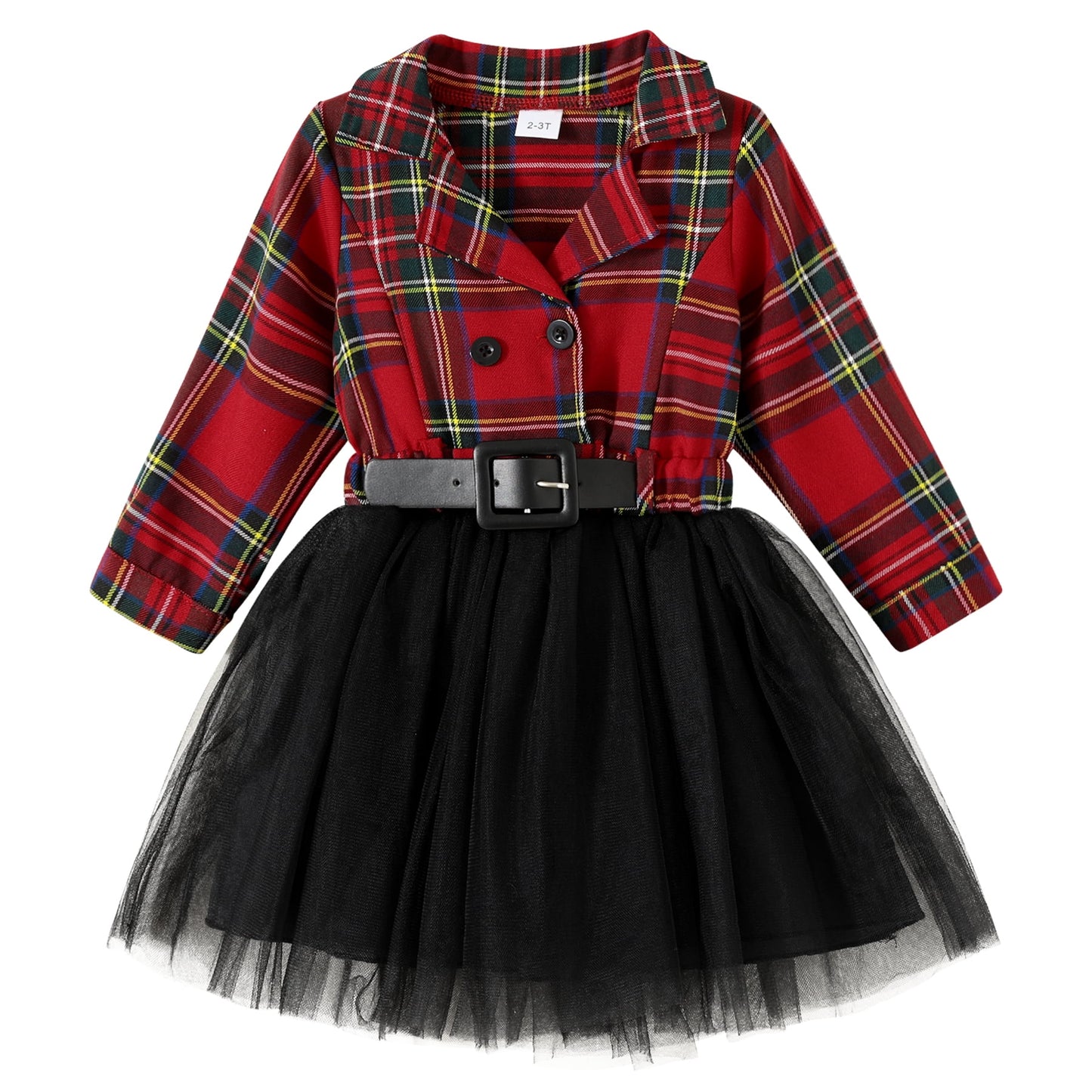 Younger Tree Little Girl Buffalo Plaid Tutu Skirt Party Princess Dress Christmas Clothes Outfits