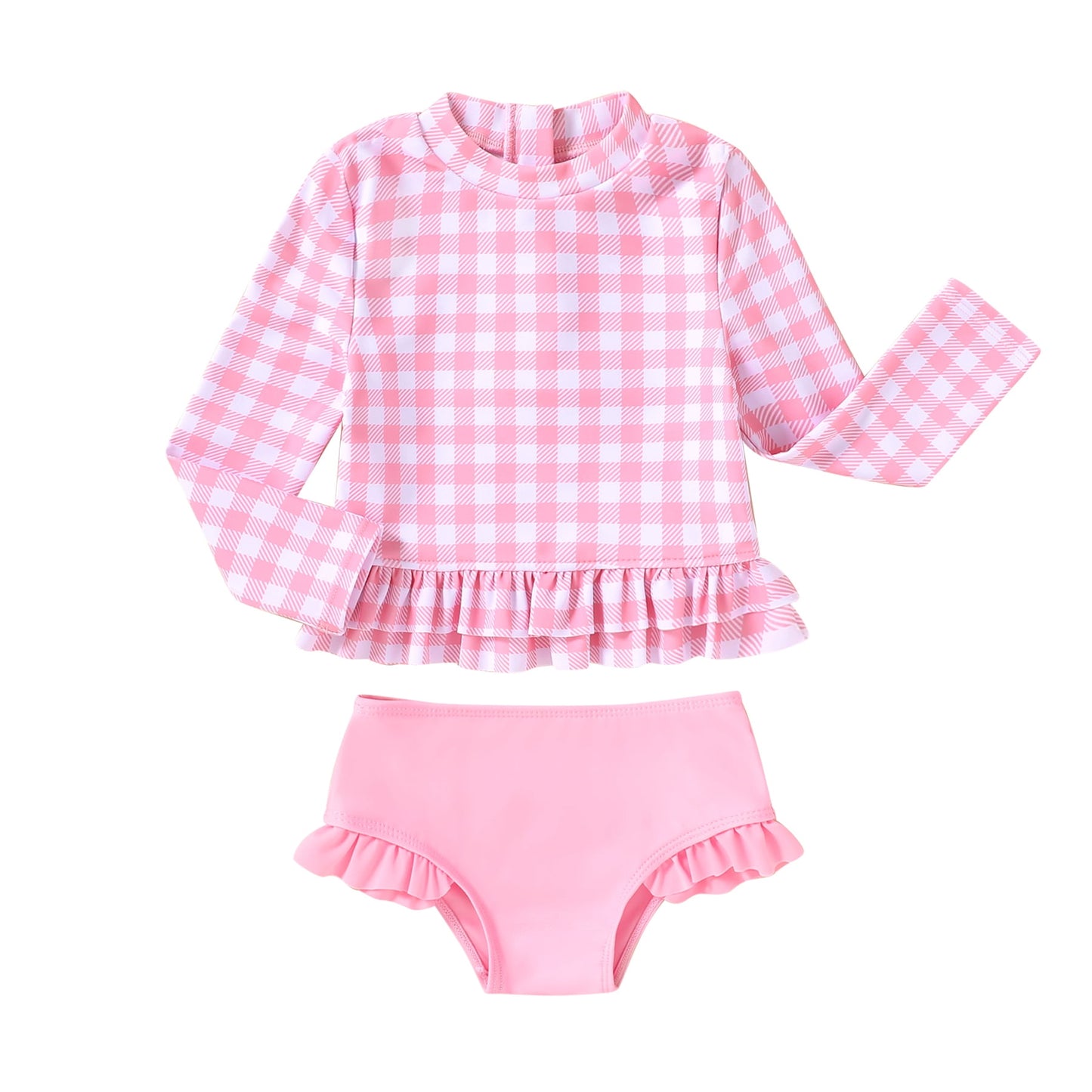 Younger Tree Baby Girl Swimsuit Long Sleeve Rash Guard Top Bikini Swimwear 2 Piece Set
