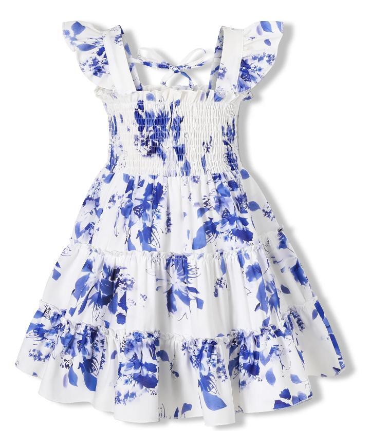 Happy Town Toddler Girl Summer Dress Ruffle Sleeveless Button Down Dress for Little Girl Dress Summer Beach Casual A-line Sundress