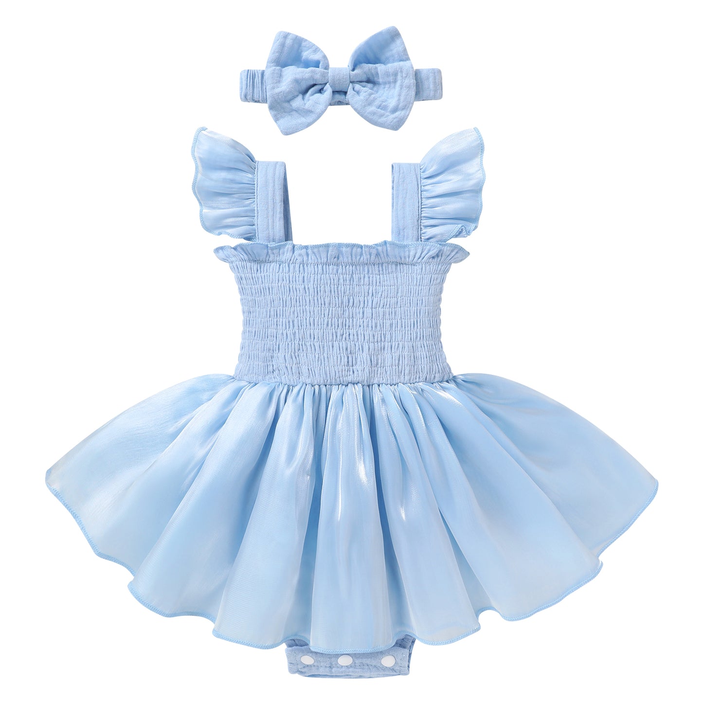 Happy Town Infant Baby Girl Summer Clothes Sleeveless Romper Dress 3-24M Toddler Girl Bodysuit with Headband