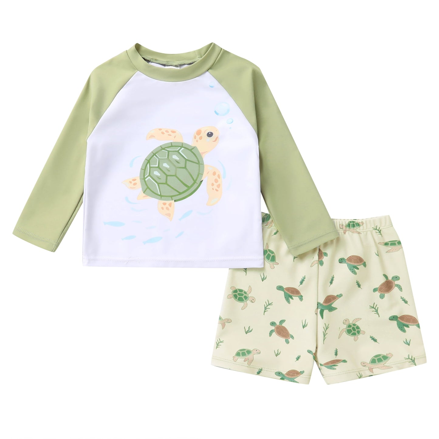 Younger Tree Toddler Baby Boys Swimsuits Trunk Rashguard Long Sleeve Top Shorts Two Pieces Bathing Suit Swimwear Outfit