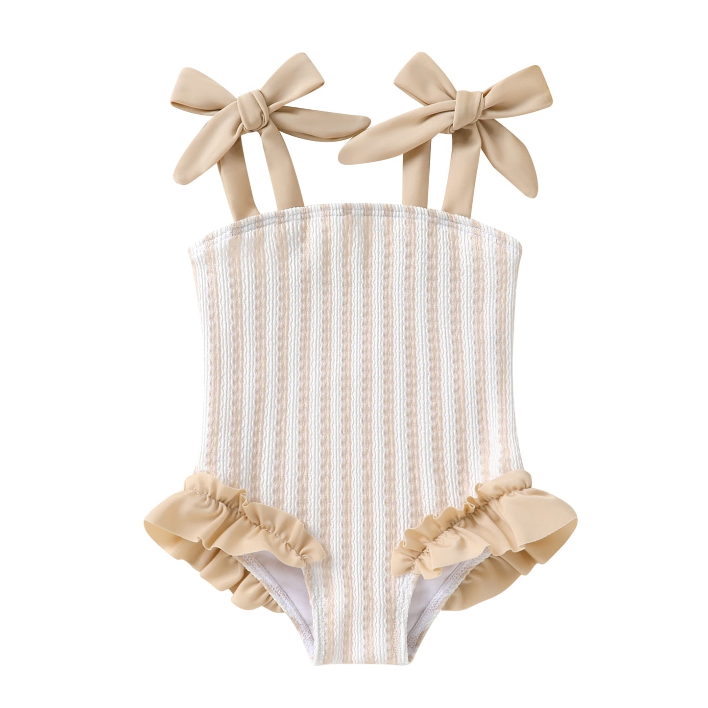 Younger Tree Toddler Swimsuit Girl Color Block Stripe One-Piece Swimwear Baby Girl Bathing Suits