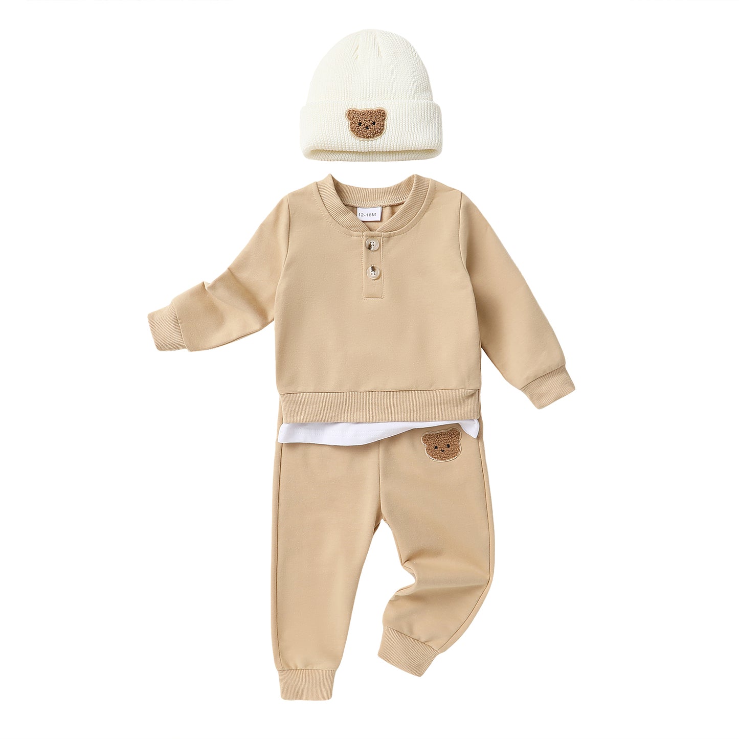 Younger Tree Toddler Baby Boy Sweatshirt Set Top Sweatpants Set Cute Sweatsuit