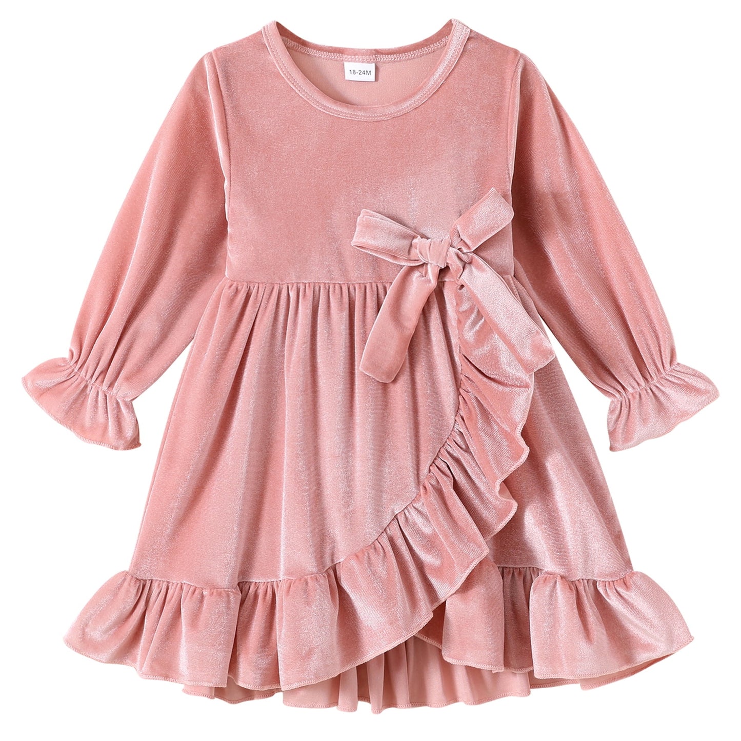 Younger Tree Kids Toddler Thanksgiving Dress Baby Girls Fall Dresses Ruffle Long Sleeve Bowknot Casual Winter Dress