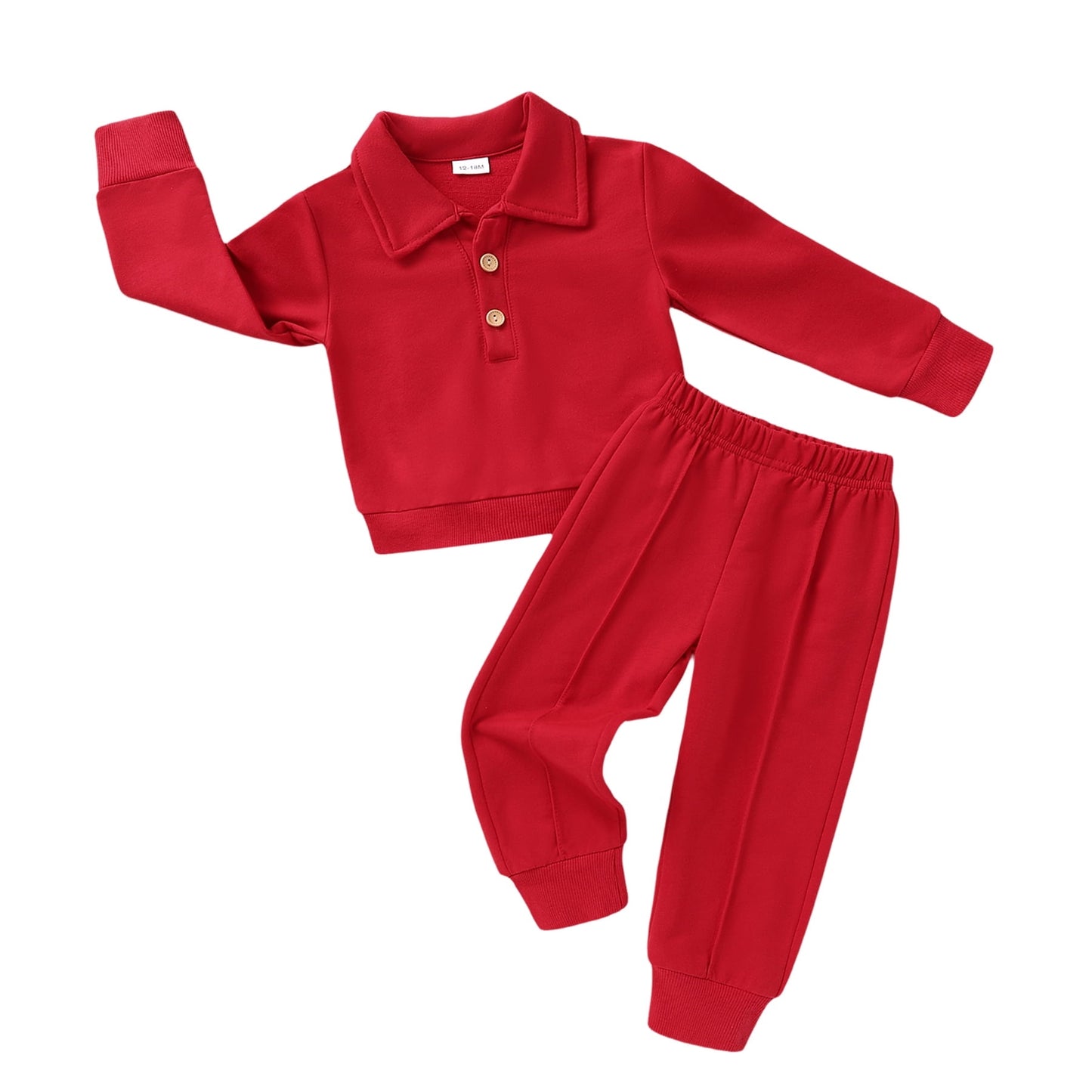 Younger Tree Baby Girl Boy Sweatshirt Sweatpants Set Fall Winter Long Sleeve Solid Color Sweatsuit Clothes Outfits