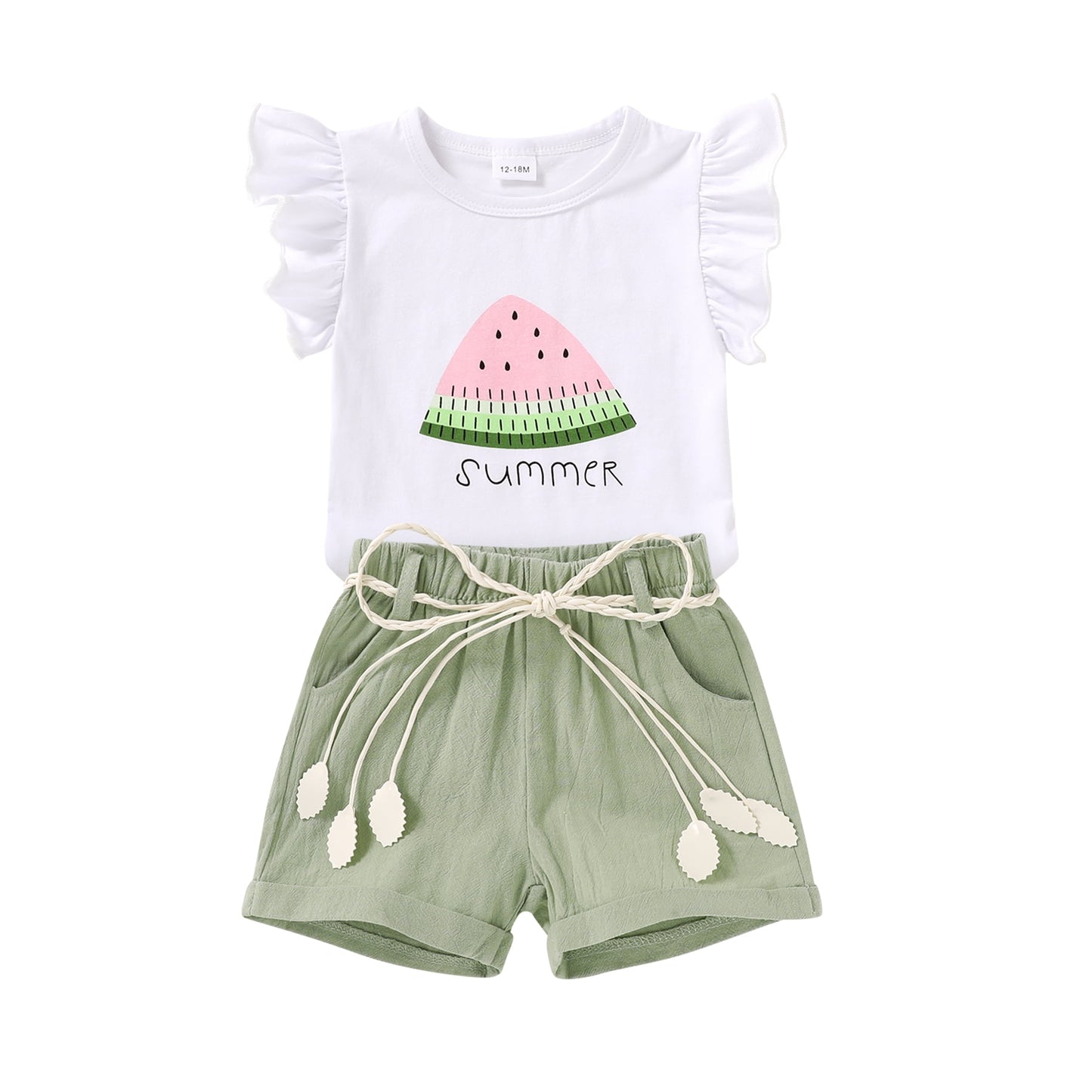 Tiny Cutey Baby Girl Clothes Outfits Toddler Summer Sleeveless T-Shirt Shorts 2pcs Set