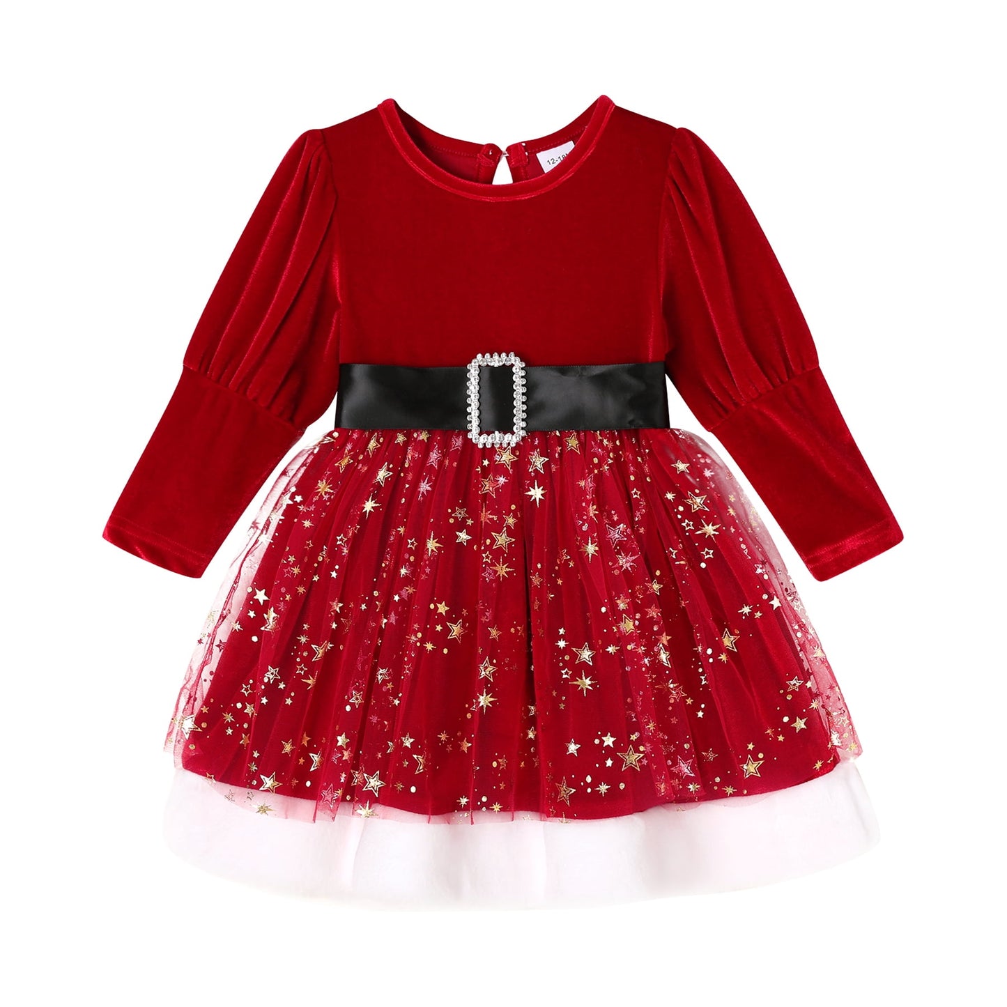 Younger Tree Christmas Dresses for Toddler Baby Girls Fall Winter Long Sleeve Velvet Dresses Princess Party Outfits Clothes