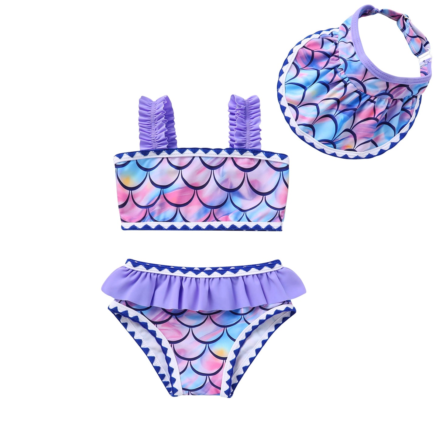 Tiny Cutey Baby Girl Swimsuit Toddler Summer Bikini Beach Bathing Suit with Hat