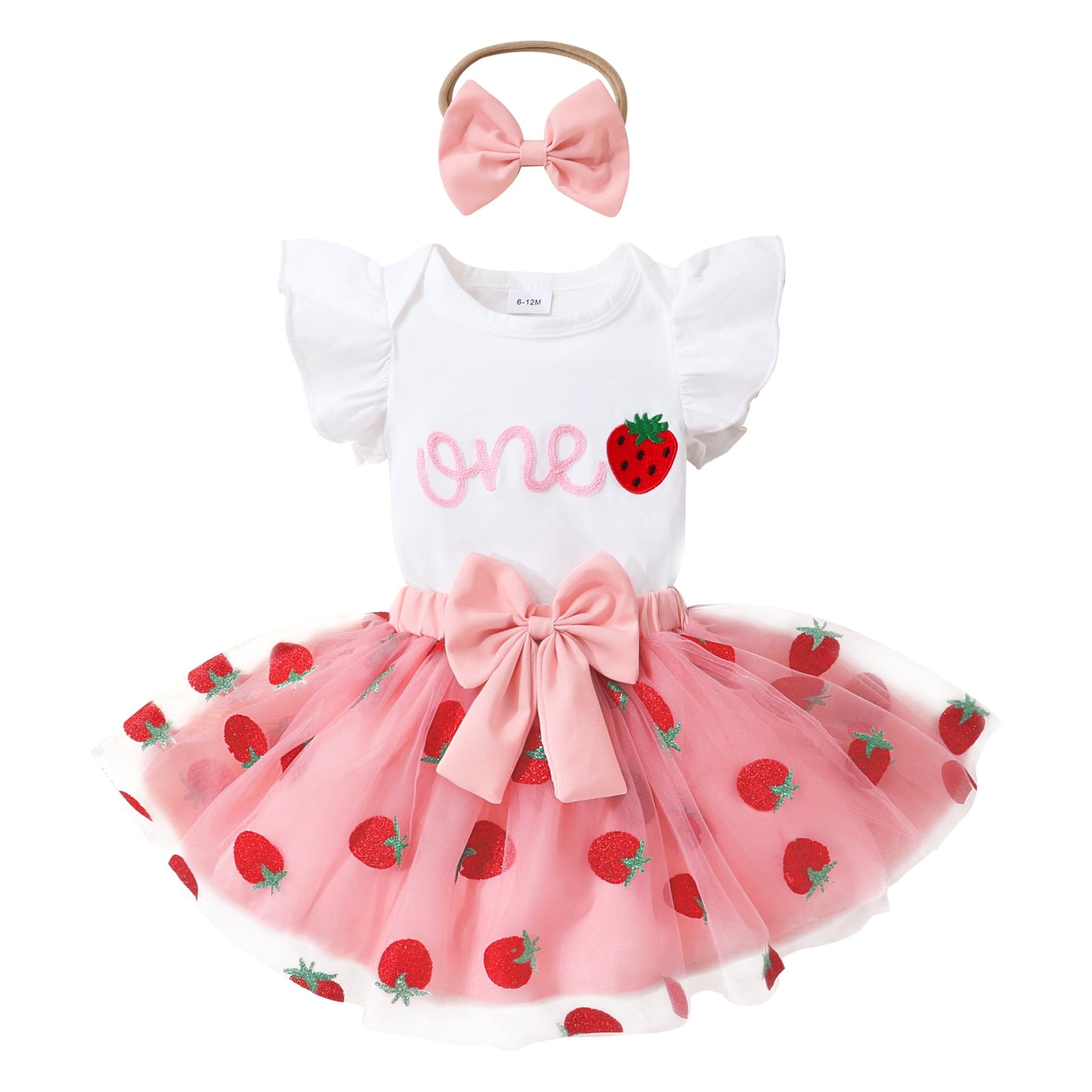 Younger Tree Newborn Baby Girls My 1st Birthday Dress Infant Pink Shiny Printed Sequin Bowknot Tutu Princess Dress