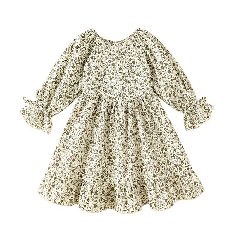 Happy Town Toddler Baby Girl Outfit Floral Long Sleeve Dress Fall Winter Casual Dress for Girl