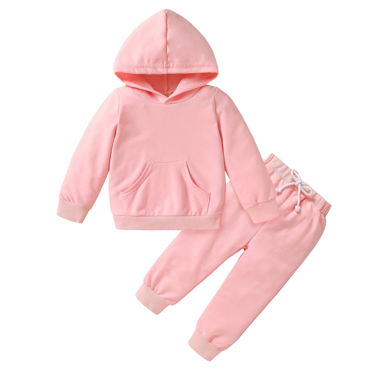 Happy Town Toddler Fall Outfits for Girl Boy Long Sleeve Hoodie Top and Long Sweatpants Set Toddler Sweatsuit