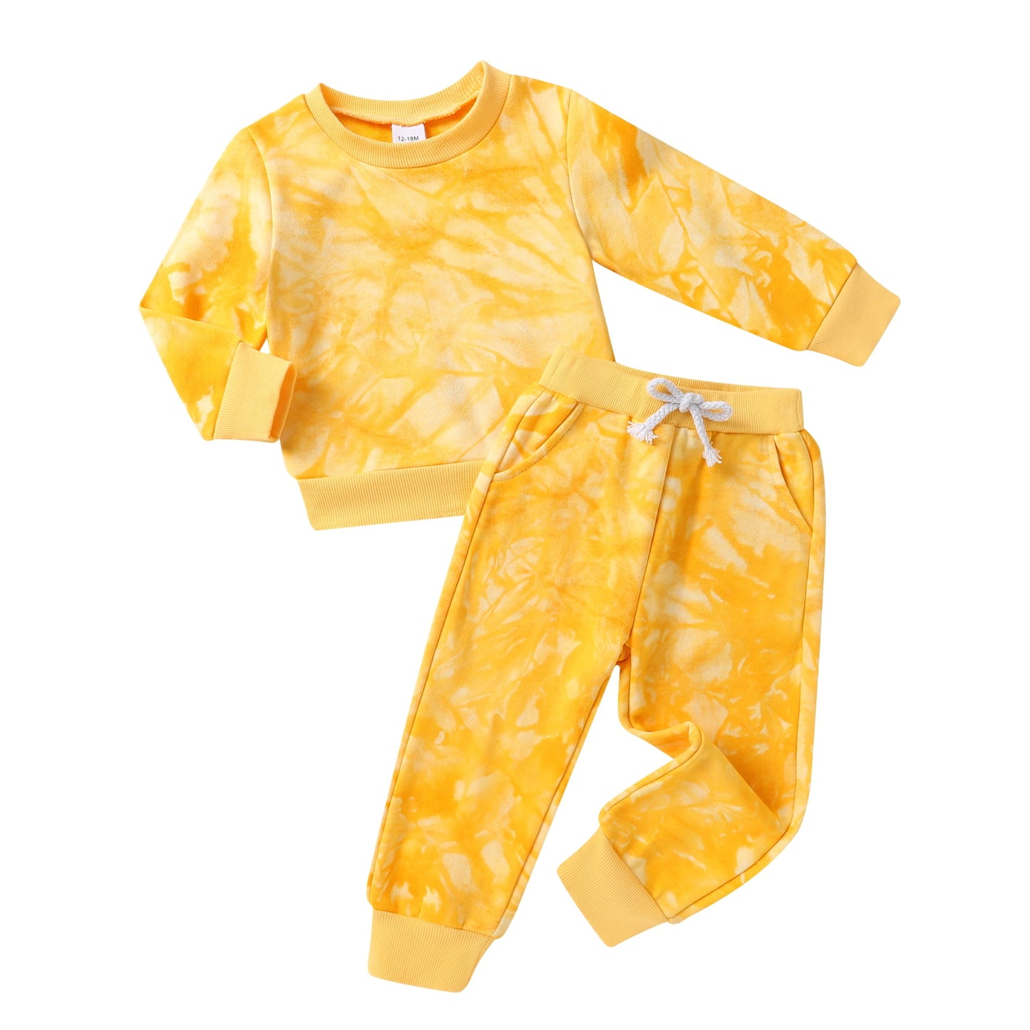 Younger Tree Toddler Baby Girl Sweatshirt Set Kid Fall Long Sleeve Tie Dye Clothes Outfits