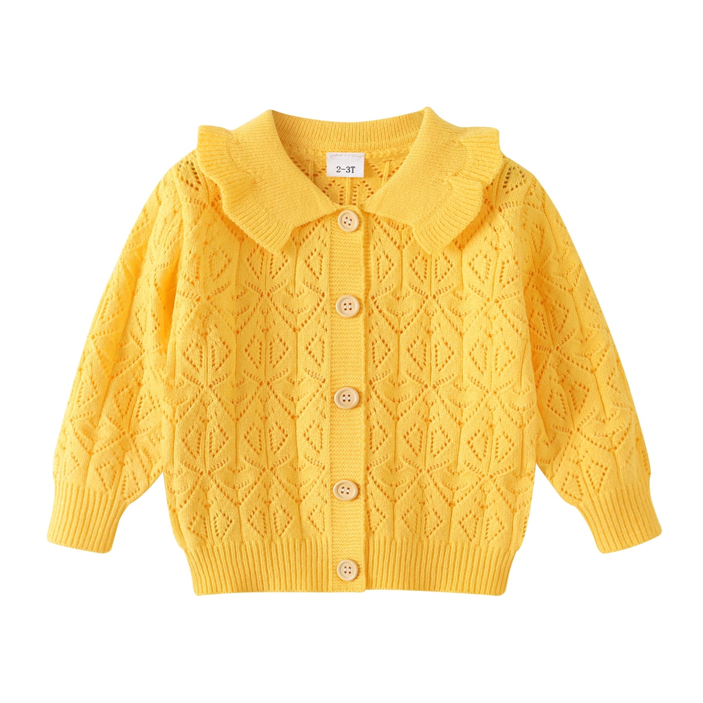 Younger Tree Baby Girl Cardigan Sweaters Long Sleeve Button Closure Knitted Cable Cardigan Coat