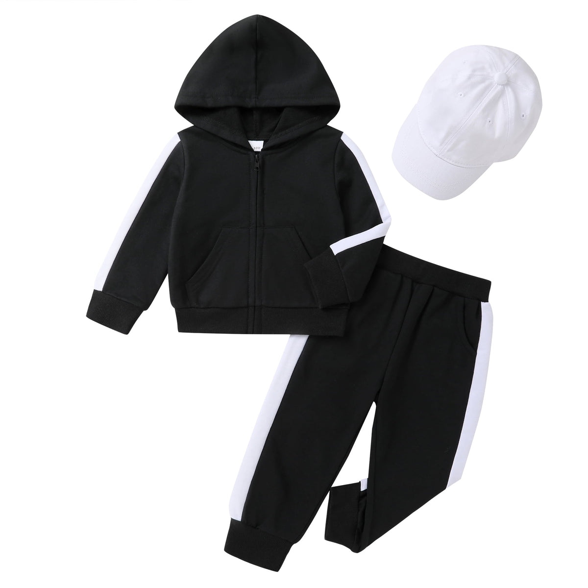 Tiny Cutey Toddler Girl Boy Hoodie Clothes Set Fall Long Sleeve Solid Baby Sweatsuit Outfits with Cap
