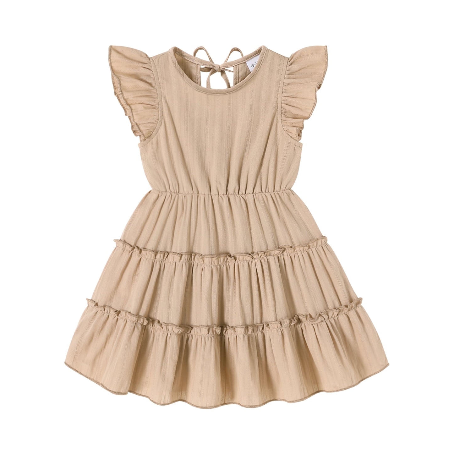 Tiny Cutey Toddler Baby Girl Dress Summer Ruffle Sleeve Solid Beach Boho Dresses Sundress Clothes