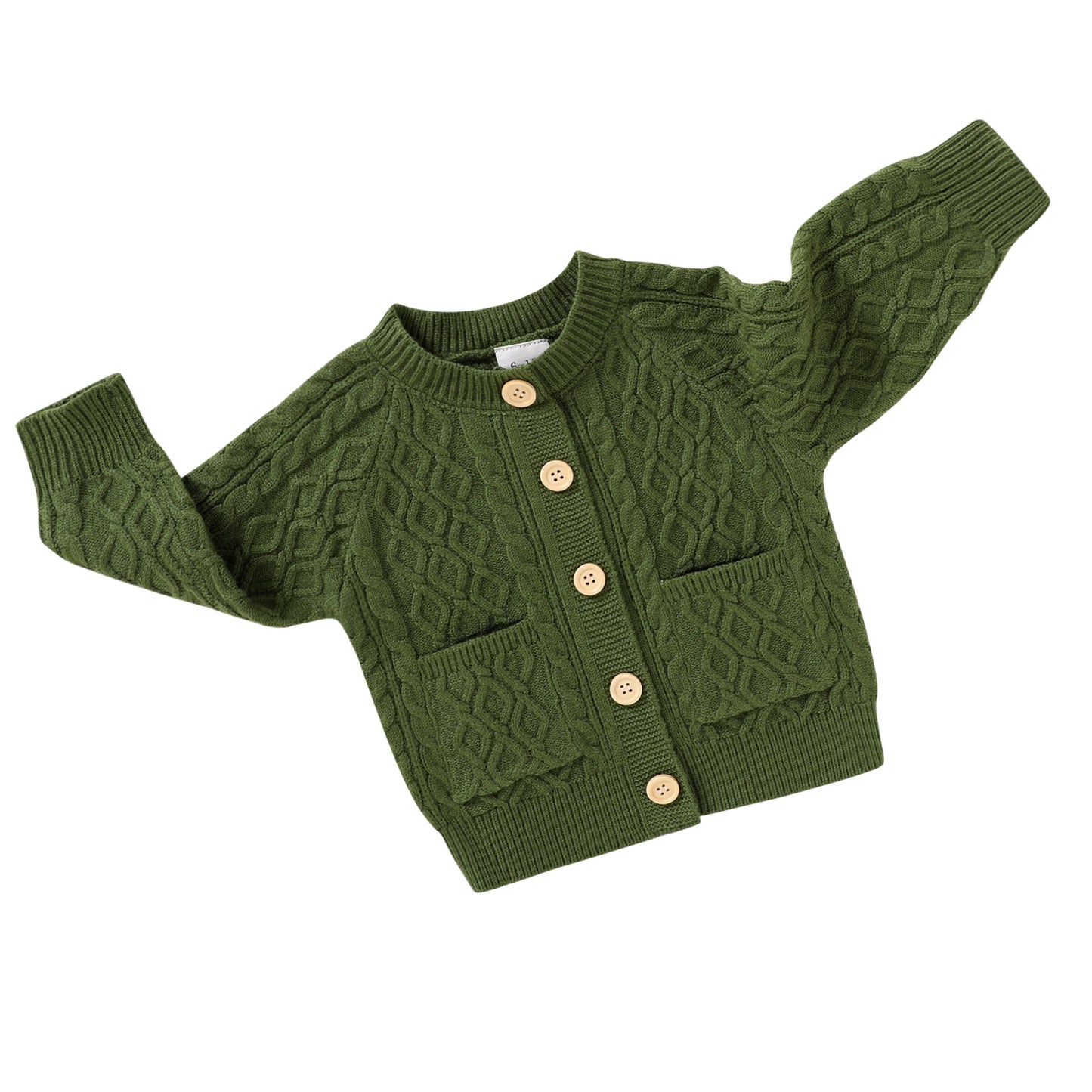 Younger Tree Baby Girl Sweater Fall Winter Solid Long Sleeve Button Knit Cardigan Clothes