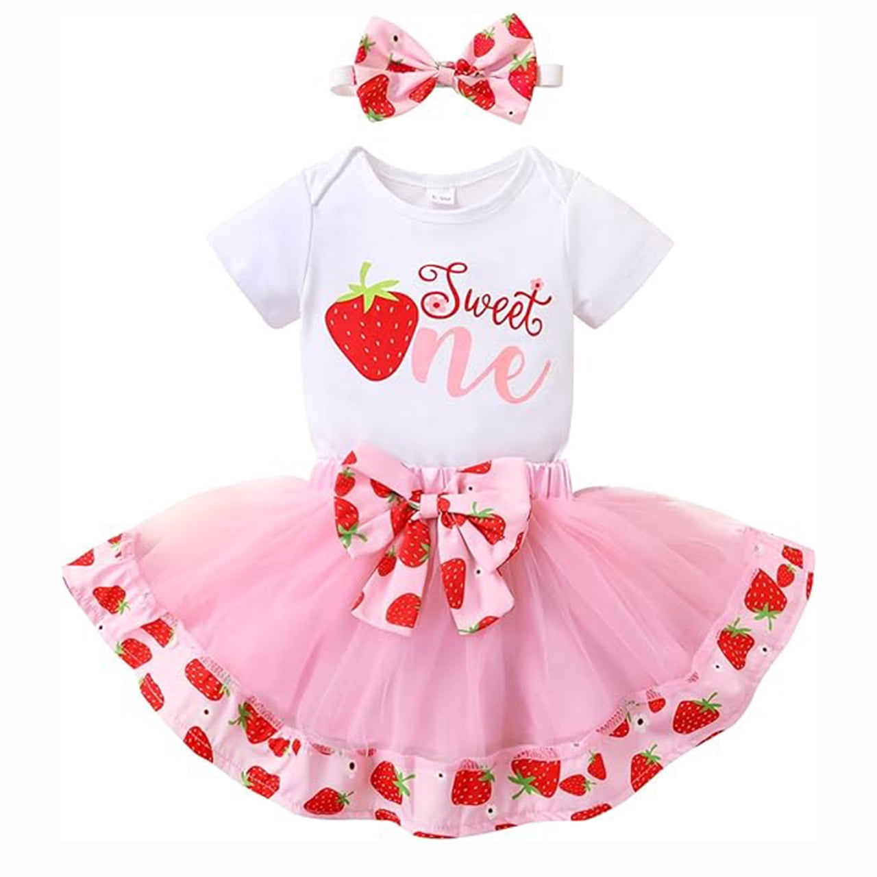 Younger Tree Newborn Baby Girls My 1st Birthday Dress Infant Pink Shiny Printed Sequin Bowknot Tutu Princess Dress