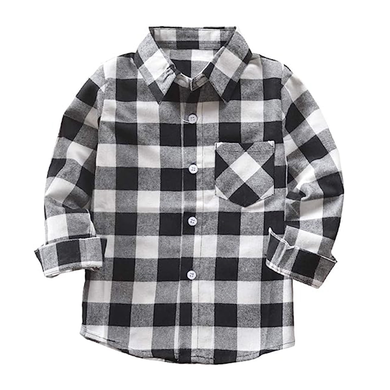 Younger Tree Toddler Boy Girl Fall Flannel Shirt Kid Baby Long Sleeve Button Down Plaid Shirts