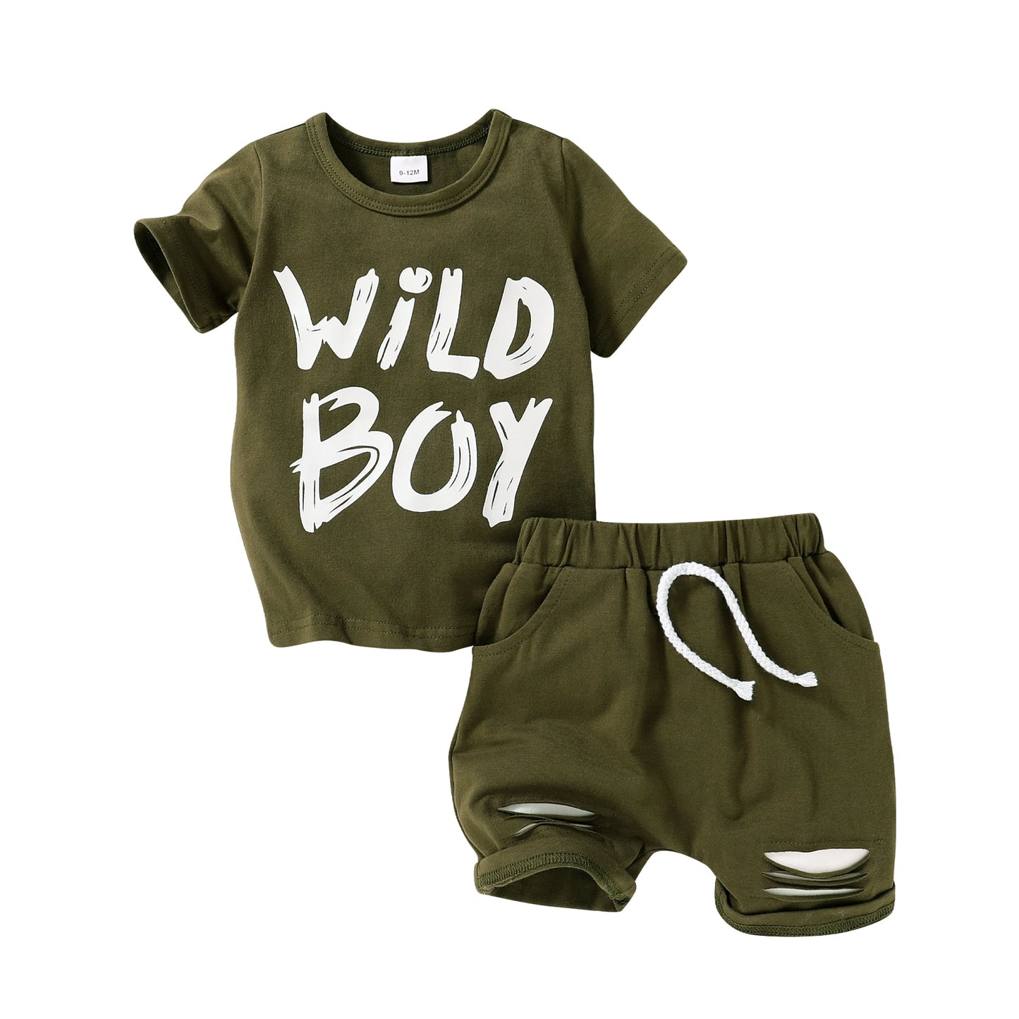 Younger Tree Toddler Baby Boy Summer Outfits Set Short Sleeve T-Shirt Shorts Clothes Set9-12 Months