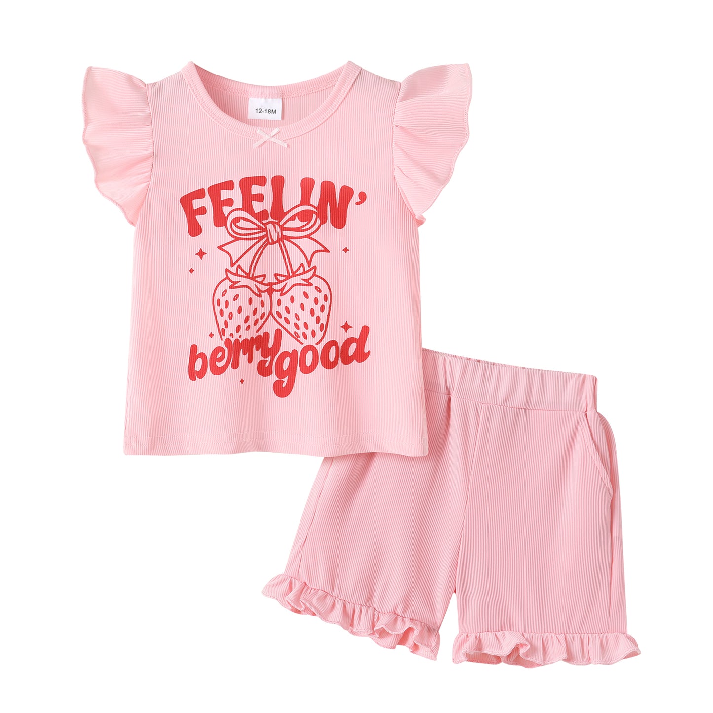 Younger Tree Toddler Girl Shorts Set Baby Summer Fly Sleeve T-shirts Shorts 2 Piece Clothes Outfits