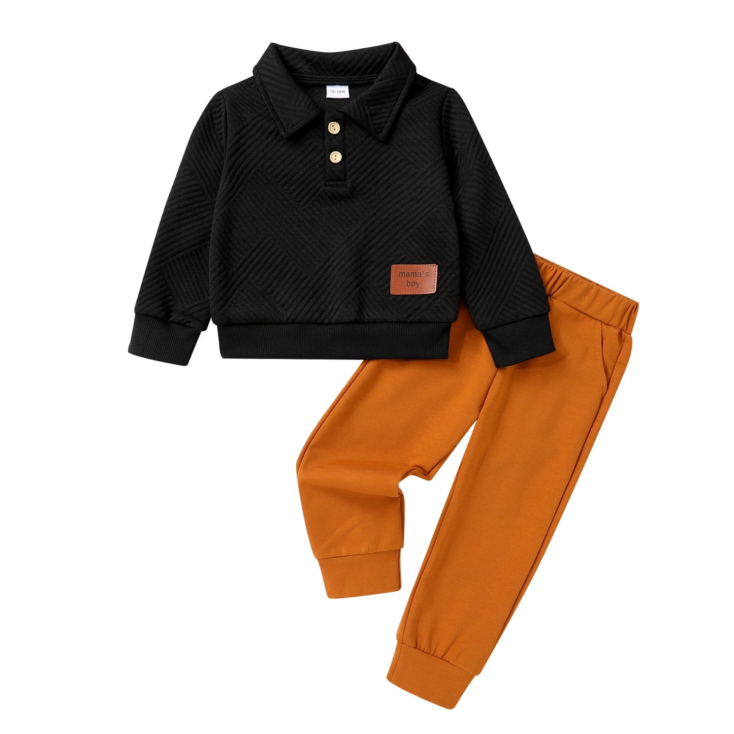 Younger Tree Toddler Baby Boy Clothes Outfits Fall Winter Pullover Long Sleeve Solid Sweatshirt Pants Sweatsuit Set