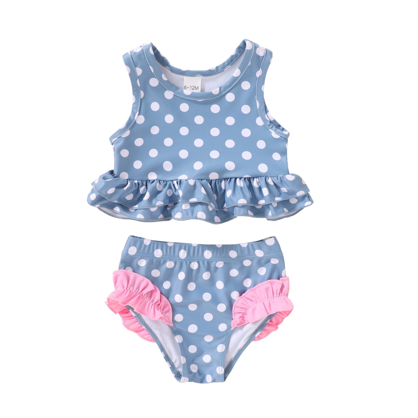 Younger Tree Toddler Baby Girls Summer Swimsuit Sleeveless Striped Swimwear Two-Piece Suit Beach Bikini