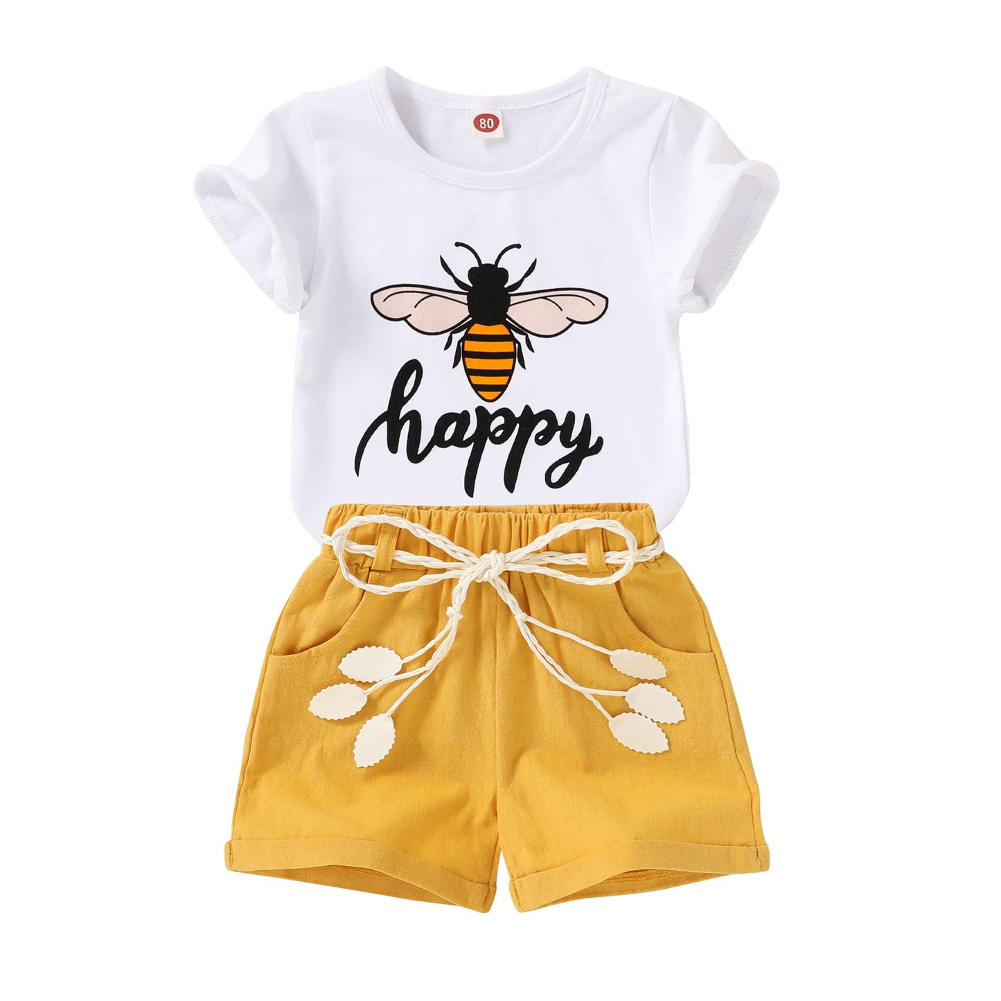 Younger Tree Toddler Baby Girl Summer Clothes Set Short Sleeve T-Shirt Shorts 2pcs Outfits