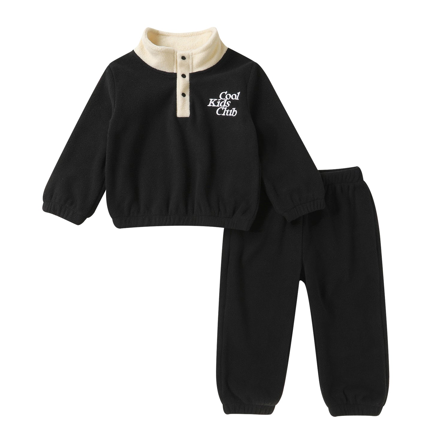 Younger Tree Toddler Boy Girl Sweatsuits Set Clothes Set Fall Winter Outfit Long Sleeve Button Sweatshirt and Pants