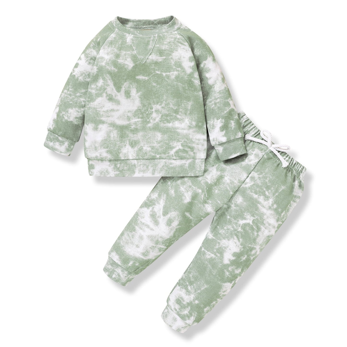 Younger Tree Toddler Baby Girl Sweatshirt Set Kid Fall Long Sleeve Tie Dye Clothes Outfits