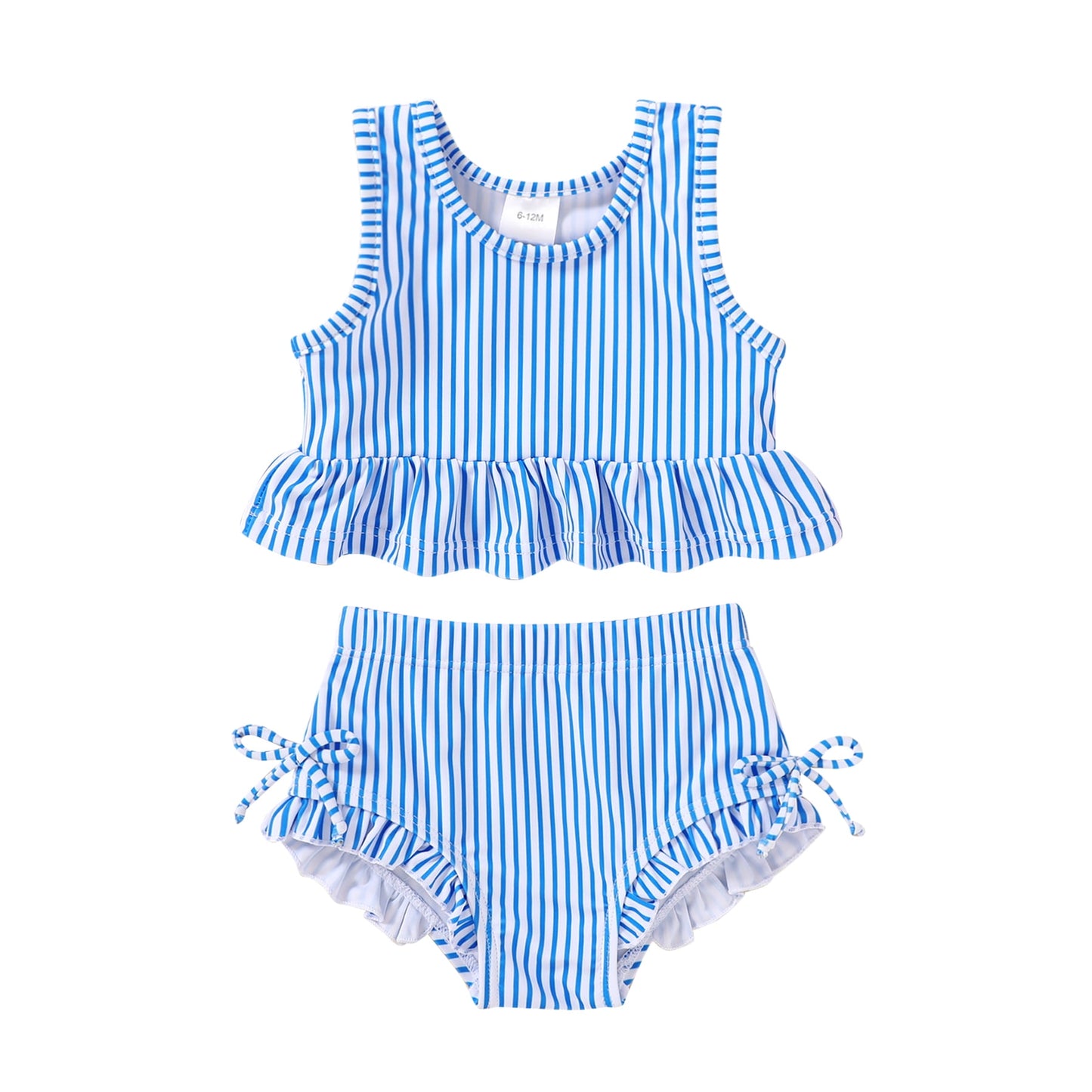 Tiny Cutey Toddler Girl Swimsuit Baby Summer Sleeveless Two-Piece Suit Beach Bikini Swimwear