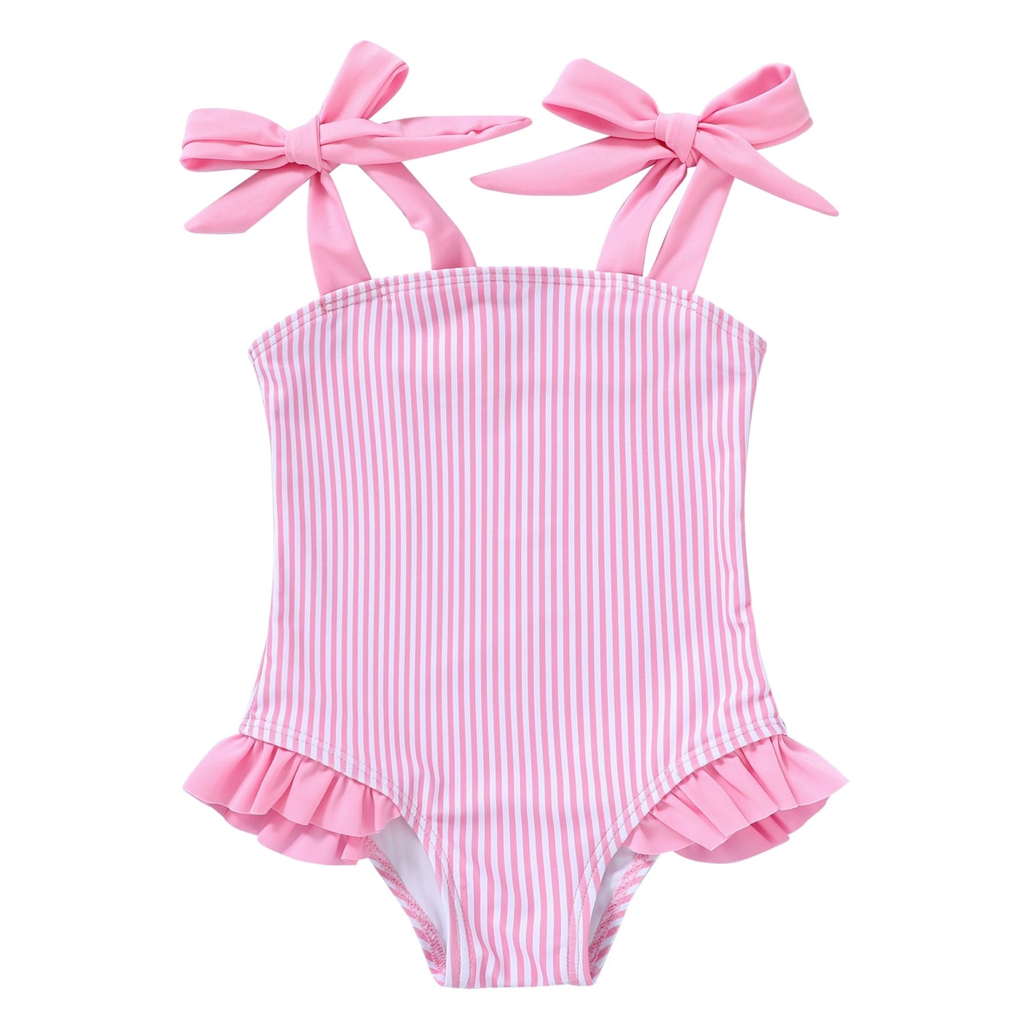 Younger Tree Toddler Swimsuit Girl Color Block Stripe One-Piece Swimwear Baby Girl Bathing Suits6-9 Months