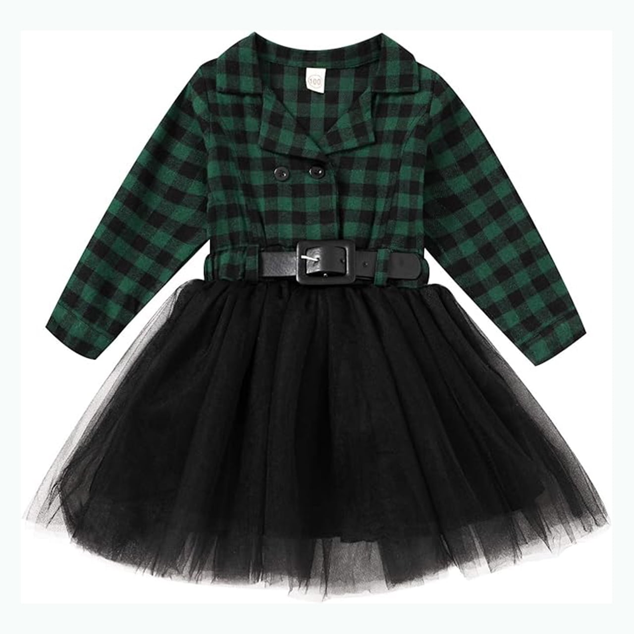 Younger Tree Little Girl Buffalo Plaid Tutu Skirt Party Princess Dress Christmas Clothes Outfits