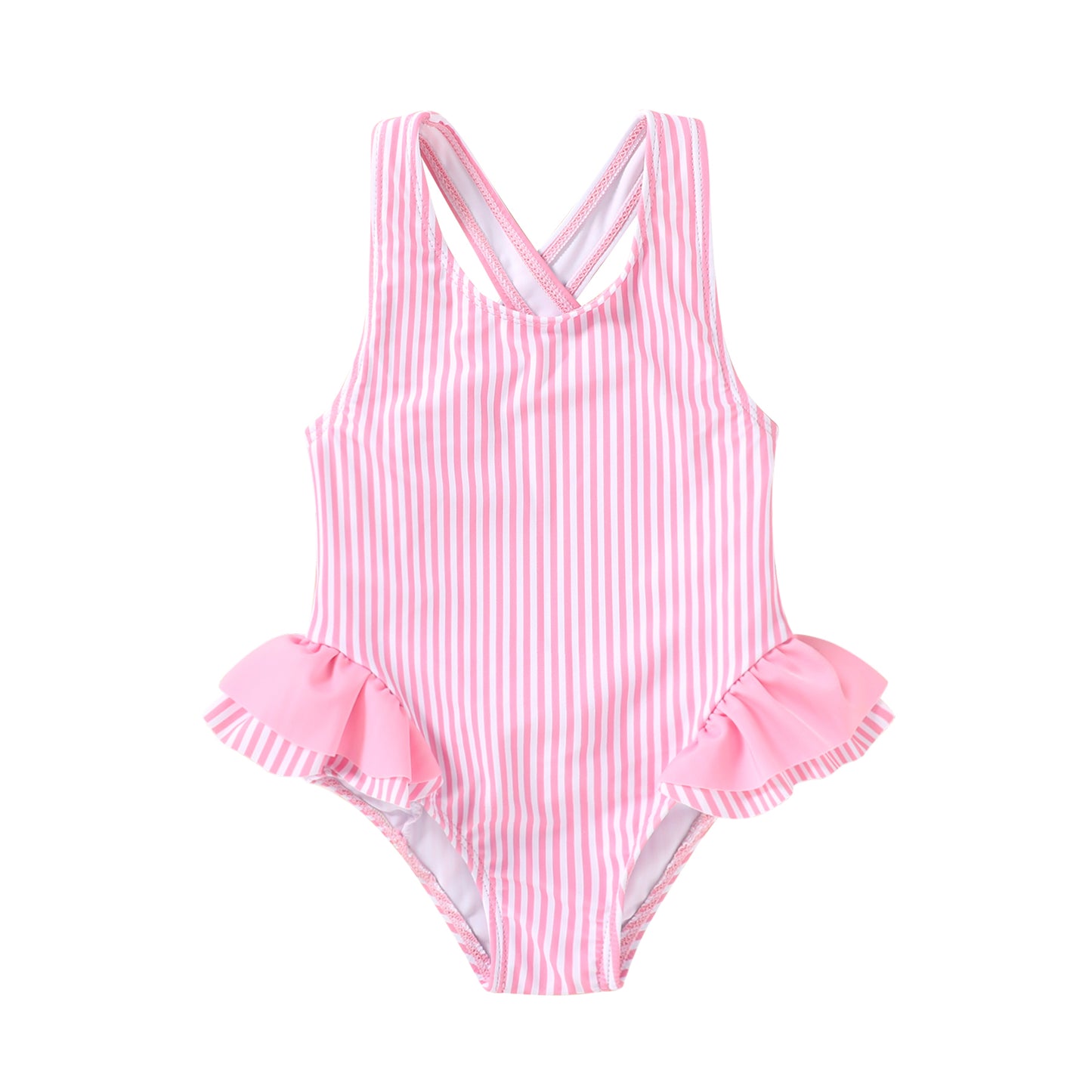 Happy Town Toddler Baby Girl Beach Bathing Suit Floral Sleeveless One-Piece Swimsuit With Bowknot