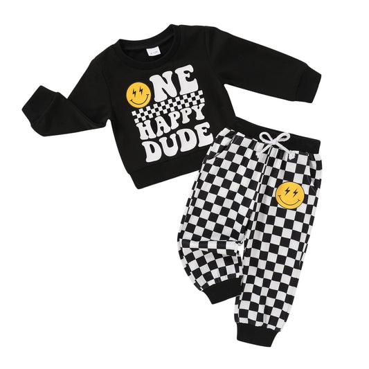 Younger Tree 1st Birthday Outfit Boy Winter Smile Cool Long Sleeve Sweatshirt Clothes Set Gift