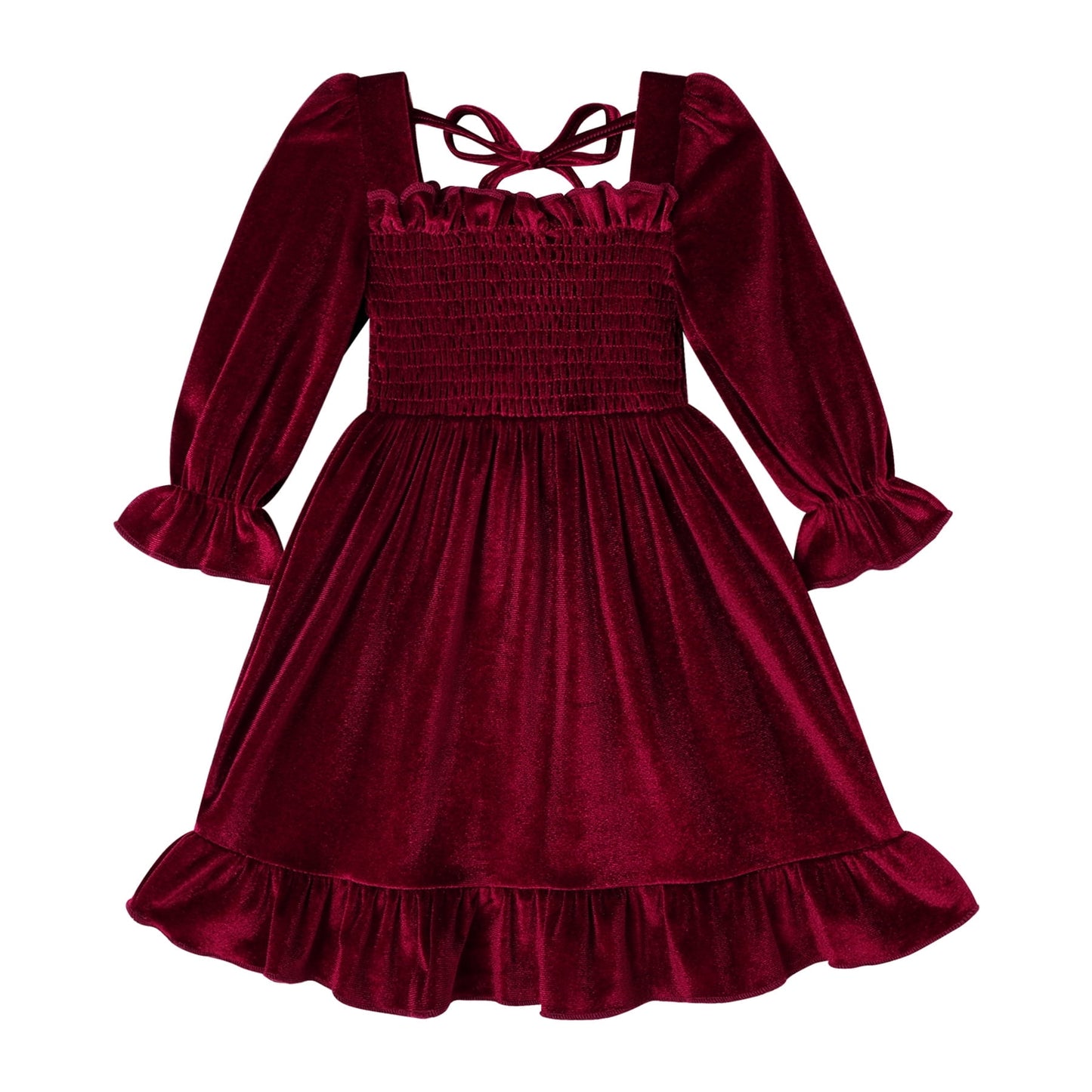 Younger Tree Christmas Dresses for Toddler Baby Girls Fall Winter Long Sleeve Velvet Dresses Princess Party Outfits Clothes