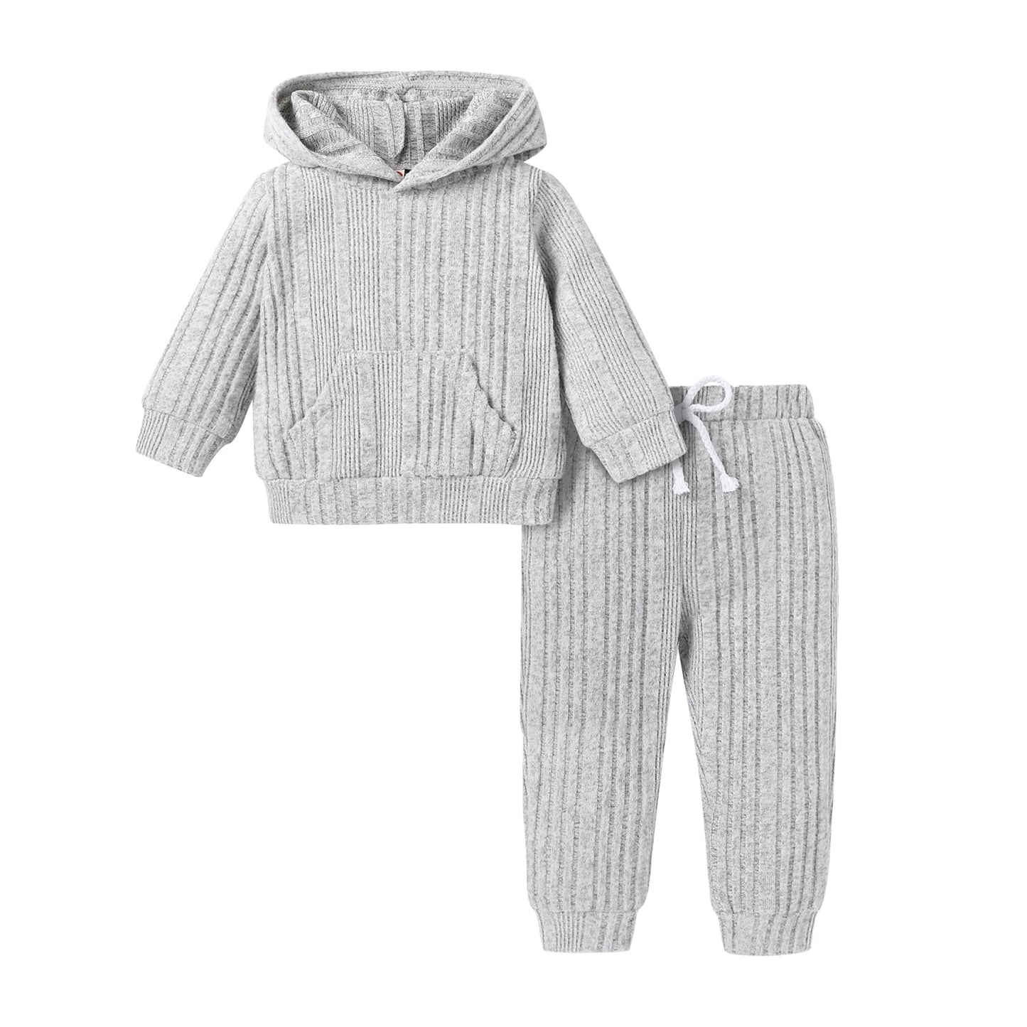 Younger Tree Toddler Fall Outfits for Girl Boy Long Sleeve Hoodie Top and Long Sweatpants Set Toddler Sweatsuit