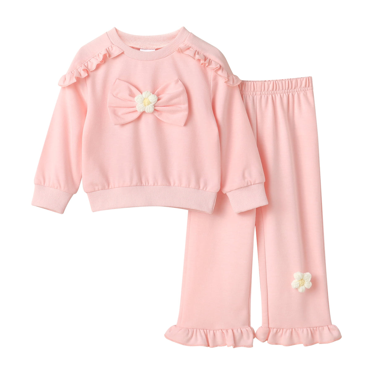 Tiny Cutey Toddler Girl Clothse Set Fall Winter Baby Sweatsuit Long Sleeve Sweatshirt Print Outfits