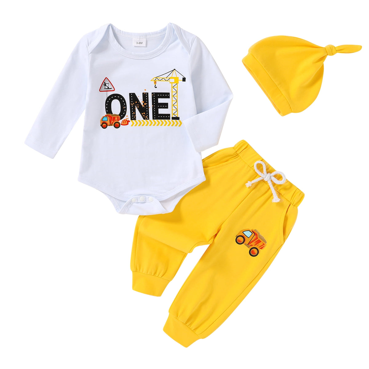 Tiny Cutey Baby Boy 1st Birthday Outfit Fall Winter Long Sleeve Bodysuit Romper Pants Hat Coming Home Outfit Clothes Set